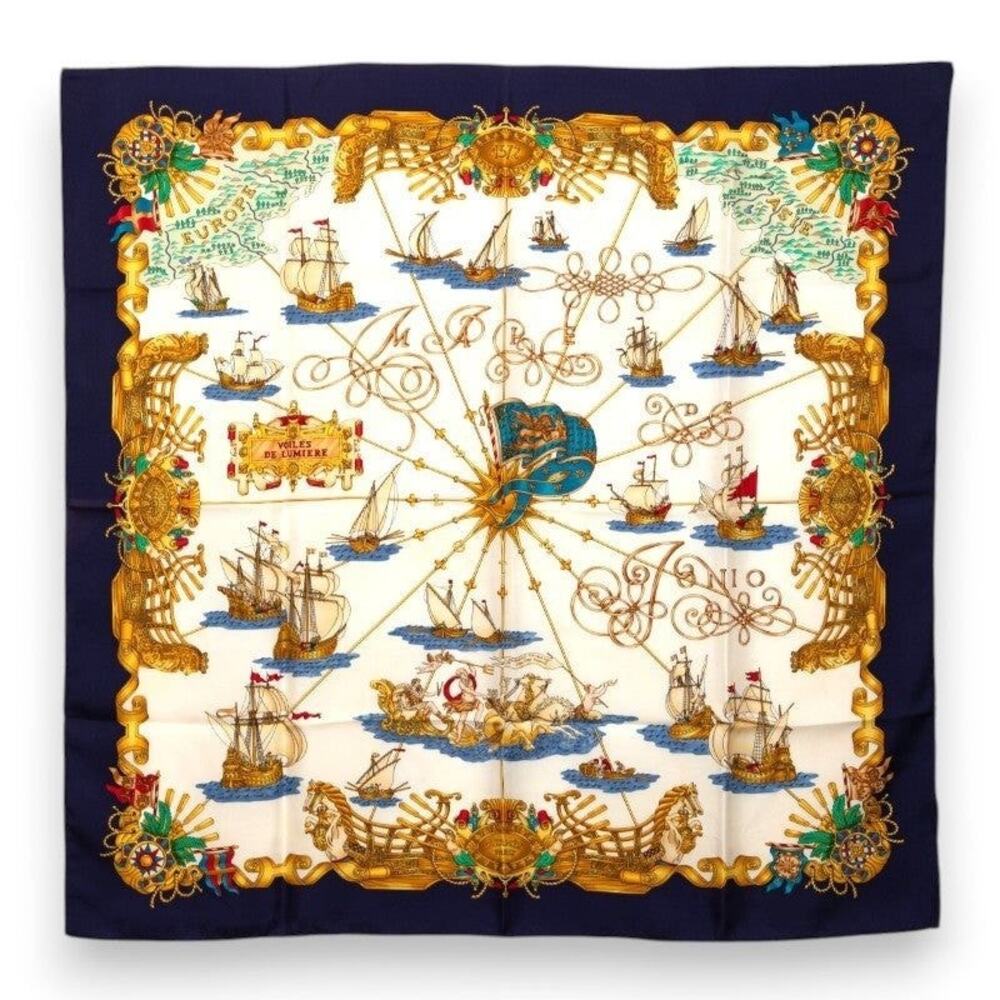 Hermes Carre 90 Voiles de Lumiere Silk Scarf Multicolor